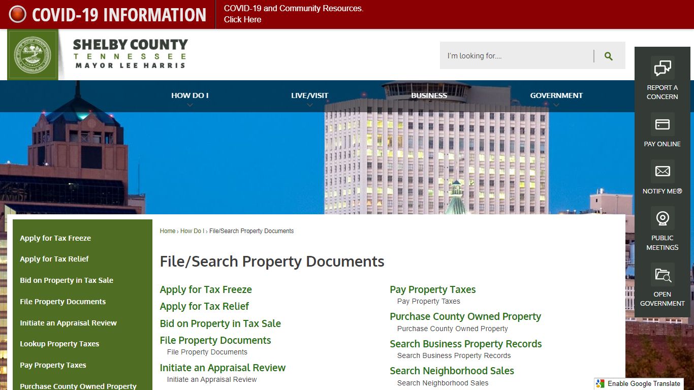 File/Search Property Documents - Shelby County, TN